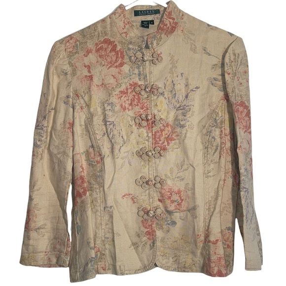 LAUREN Ralph Lauren Vintage Floral Linen Jacket - Picture 3 of 14